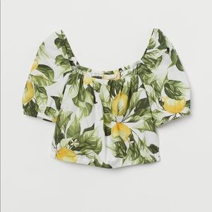 Lemon print crop top - new